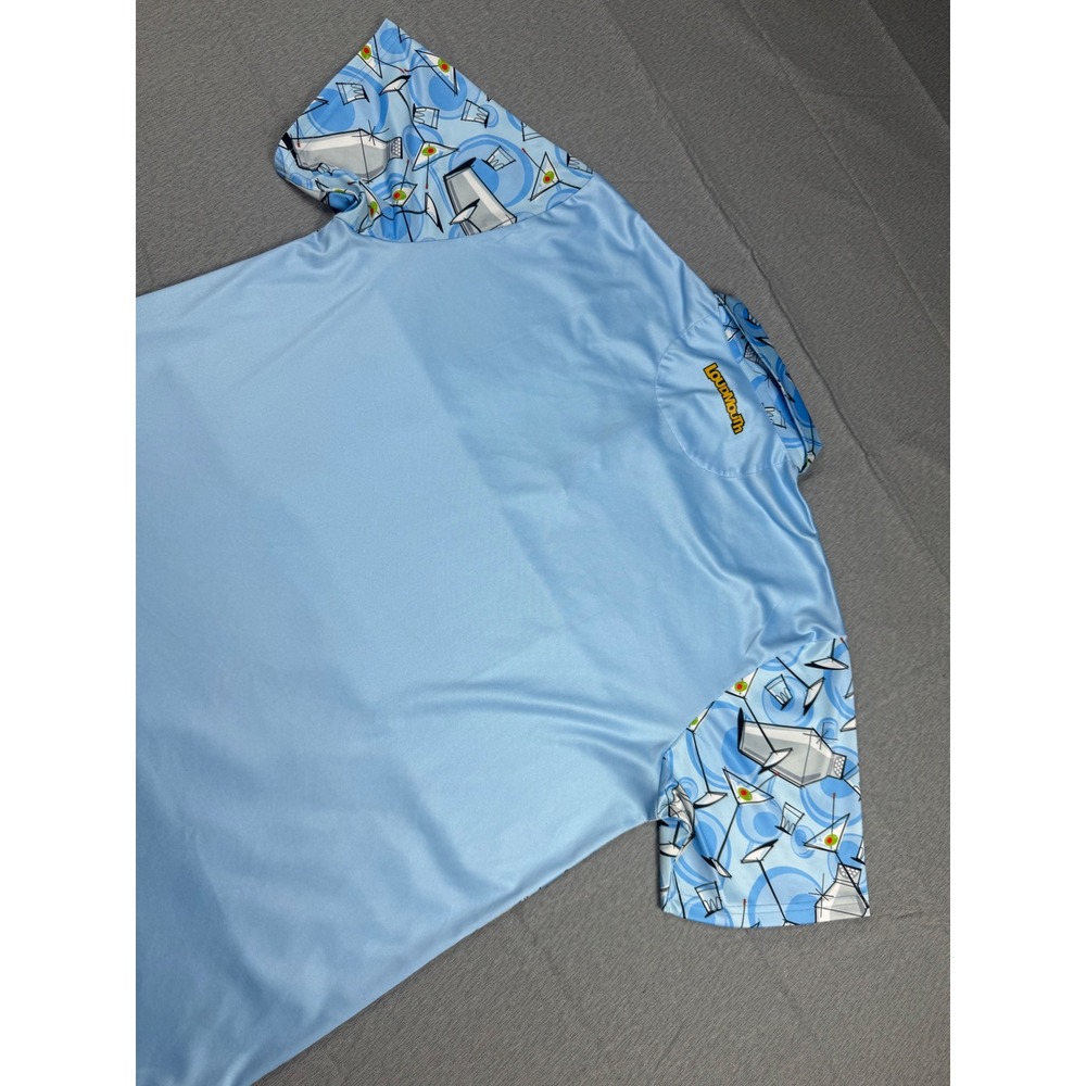 Loudmouth Golf Martini Cocktail Shaker Polo Shirt Blue Mens XL Short Sleeve - Picture 8 of 16